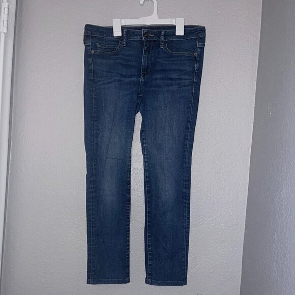 Uniqlo Women Straight Mid Rise Jeans Japanese Fabric Size 29 - Picture 1 of 6